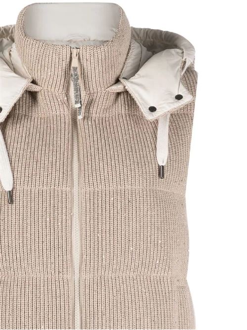 Gilet in maglia imbottito in piuma Brunello Cucinelli | M0DVT2142CKX33